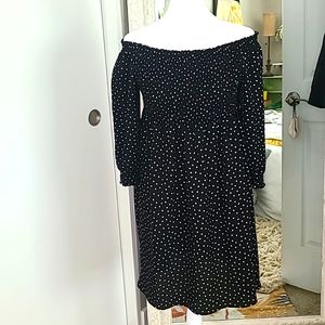 Cute polkadot off shoulder dress